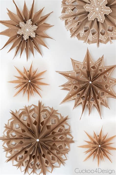 How To Make Large D Paper Bag Snowflakes Using Lunch Bags Christmas