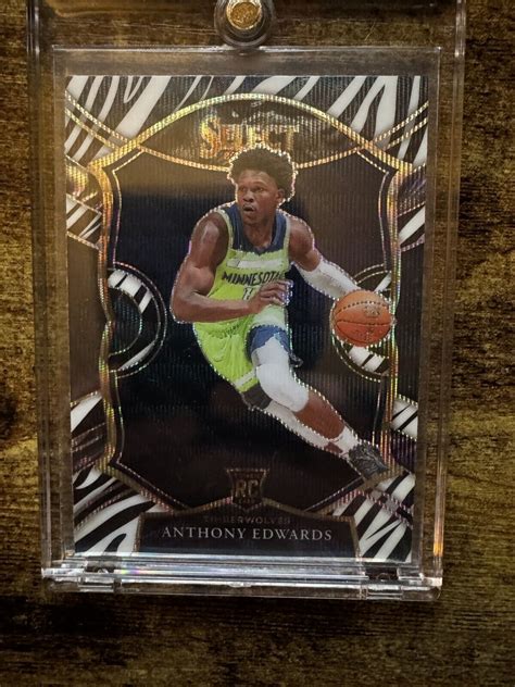 2020 21 Select Anthony Edwards Concourse Zebra Prizm SP Rookie Card RC