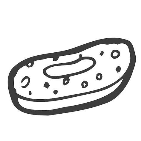 Donut Contorno Dibujado A Mano Doodle Icono Vector Premium