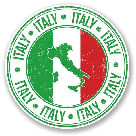 2 X Italy Flag Vinyl Sticker 5550 Italy Flag Travel Stamp Vinyl