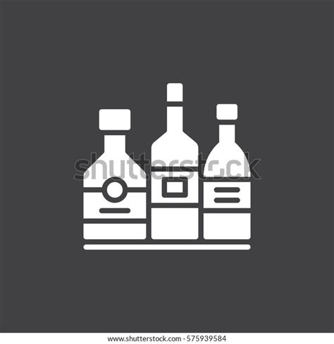 Alcohol Beverage Bottles Icon Vector Filled Stock Vector Royalty Free