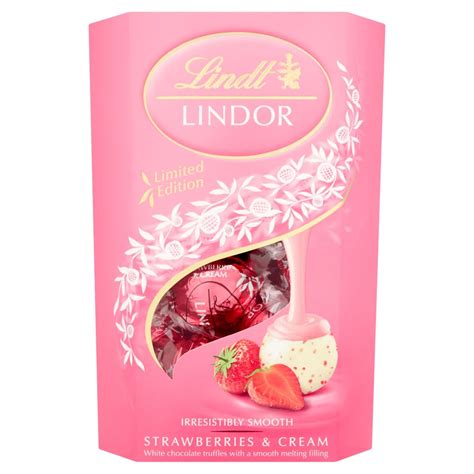 Lindt Lindor Strawberry And Cream White Chocolate Truffles 200g Artofit