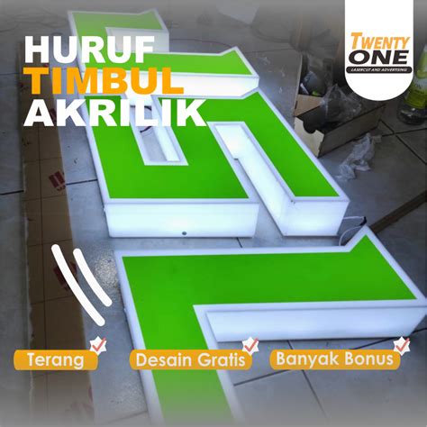 Jual Huruf Timbul Nyala Akrilik Huruf 3d Custom Akrilik Letter