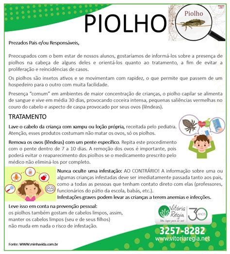 Bilhete Escolar Sobre Piolho - Bilhete Sobre Piolho Na Escola - NAZAEDU