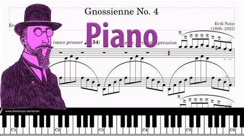 Gnossienne No 4 Piano Erik Satie Tutorial Piano Sheets Score