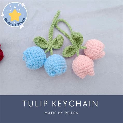 Tulip Keychain Crochet Handmade Made By Polen Shopee Philippines