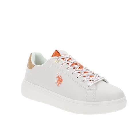 Baskets En Simili Cuir Pour Hommes Us Polo Assn Beige Lacets