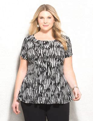 Roz ALI Plus Size Abstract Printed Fit And Flare Top Original Price