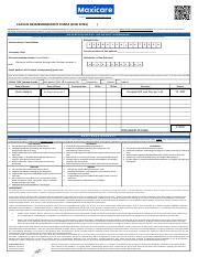 Claims Reimbursement Form Docx E Mail Customercare Maxicare Ph