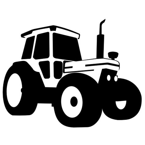 Free Vectors: Silhouette Traced Tractor Vehicle | Free Vector