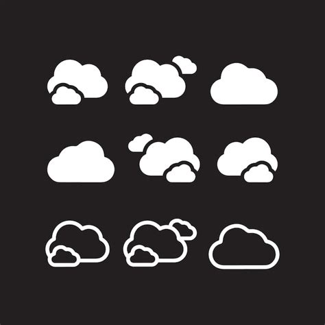 Premium Vector Set Of Cartoon Cloud In A Flat Design White Cloud