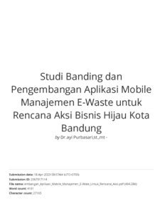 Studi Banding Dan Pengembangan Aplikasi Mobile Manajemen E Waste Untuk