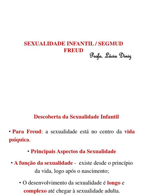 Sexualidade Infantil Segmud Freud Psicologia Ii Pdf Sigmund Freud