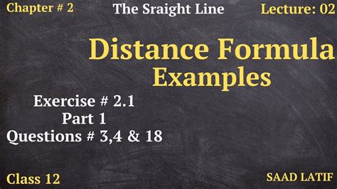 Class 12 Maths Lecture 2 Chapter 2 Distance Formula Word