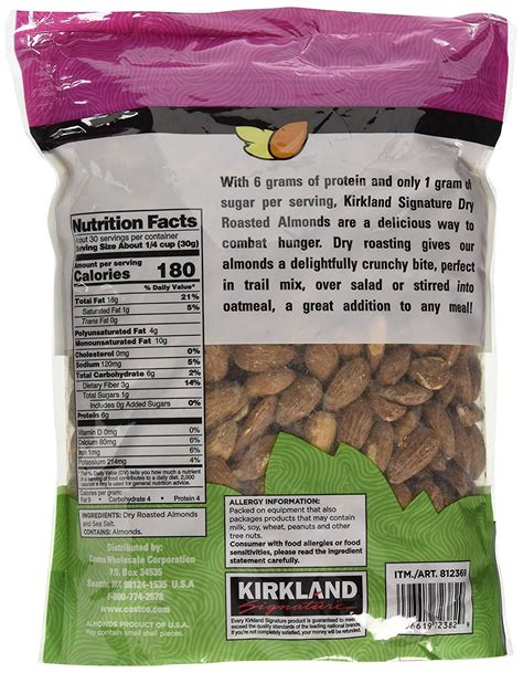 Kirkland Signature Dry Roasted Almonds Seasoned With Sea Salt 25 Lbs — Snackathon Foods