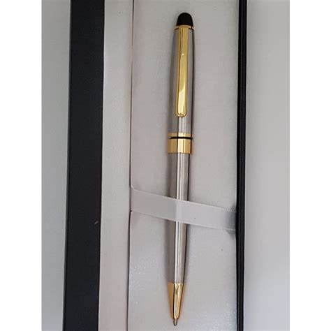 Jual Pulpen Elegant Model Montblanc Ballpoint 164 Stainless Gold Trim