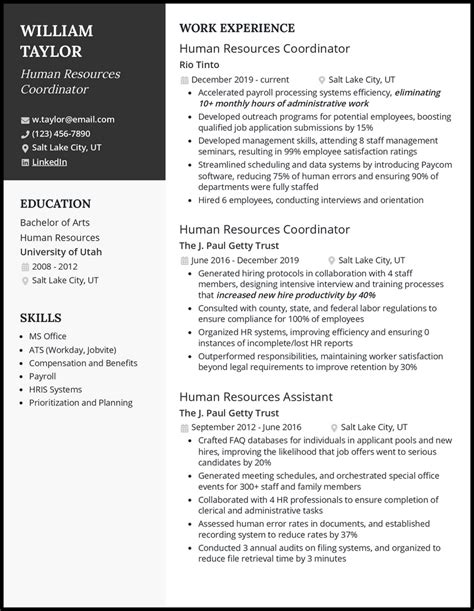 5 HR Coordinator Resume Examples Templates