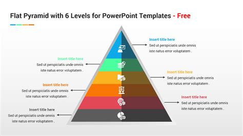 Free Flat Pyramid With 6 Levels For PowerPoint And Google Slides