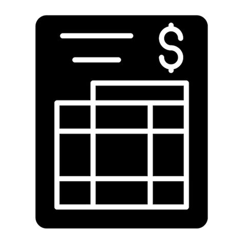 Premium Vector Income Statement Glyph Solid Black Illustration