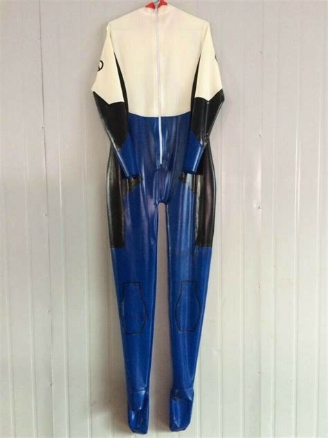 100 Latex Rubber Suit Bodysuit Catsuit Tigth Full Cover Sock Zipper 0