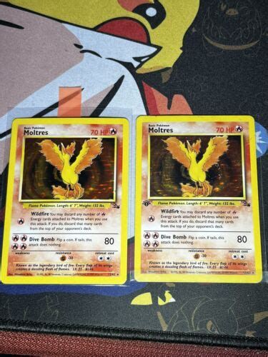 Pokémon TCG Moltres Fossil 1st Edition And Unlimited Holo Read