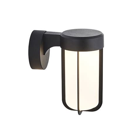 Die Cast Ip44 Black Frosted Glass Led Wall Light Lighting Company Uk