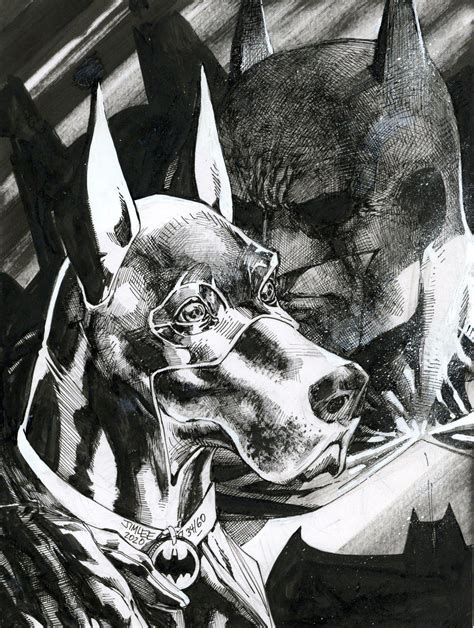 Batman With Ace The Bat Hound By Jim Lee Rbatman