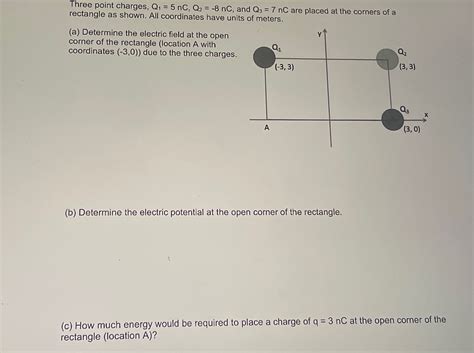 Solved Three Point Charges Q15ncq2 8nc ﻿and Q37nc ﻿are