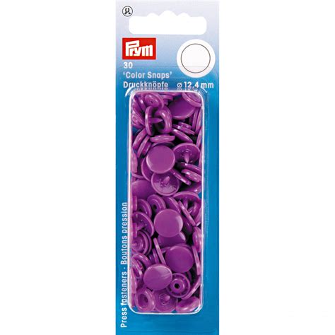 Prym Color Snaps Druckknöpfe Kunststoff Rund Lila 12 4mm 30 Stk