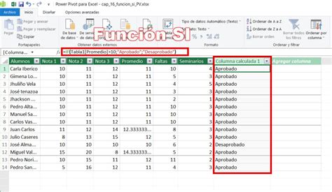 Función SI Y O en Power Pivot