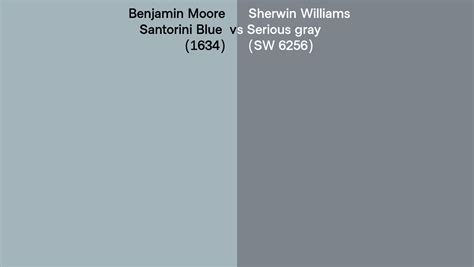 Benjamin Moore Santorini Blue 1634 Vs Sherwin Williams Serious Gray