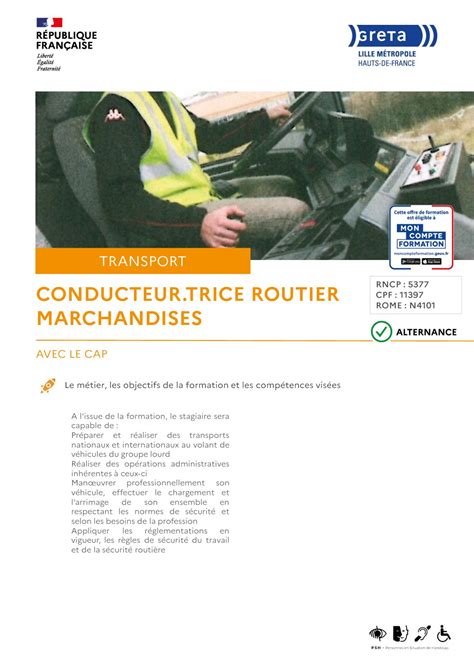 Calaméo CAP Conducteur trice Routier Marchandises