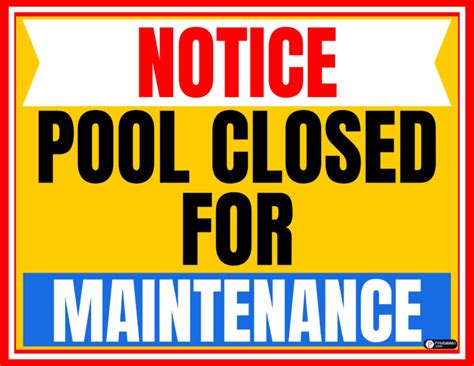 Printable Pool Closed Sign Printableo