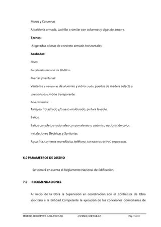 Memoria Descriptiva Arquitectura Santillana Pdf