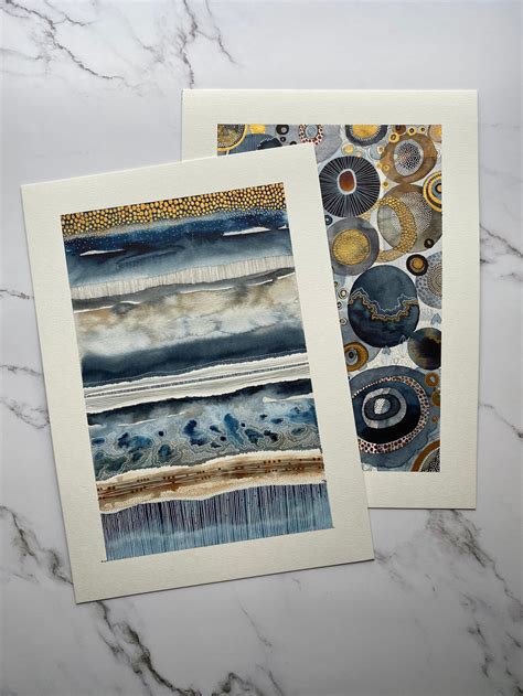 A3 Giclée Print Stormy Skies Stripe Watercolour Etsy