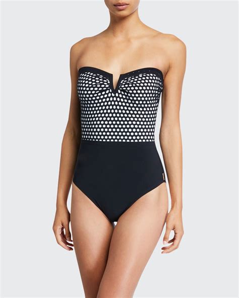 Shan Nikko Dot Printed One Piece Swimsuit W Open Back Bergdorf Goodman