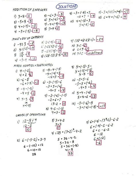 5th Grade Pemdas With Exponents Worksheets