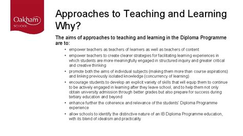 Approaches To Teaching And Learning In The IB