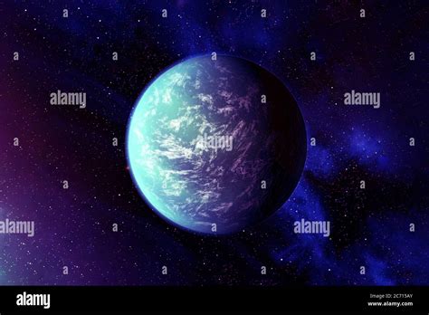 Exoplanet in deep space. In blue. Elements of this image were furnished ...