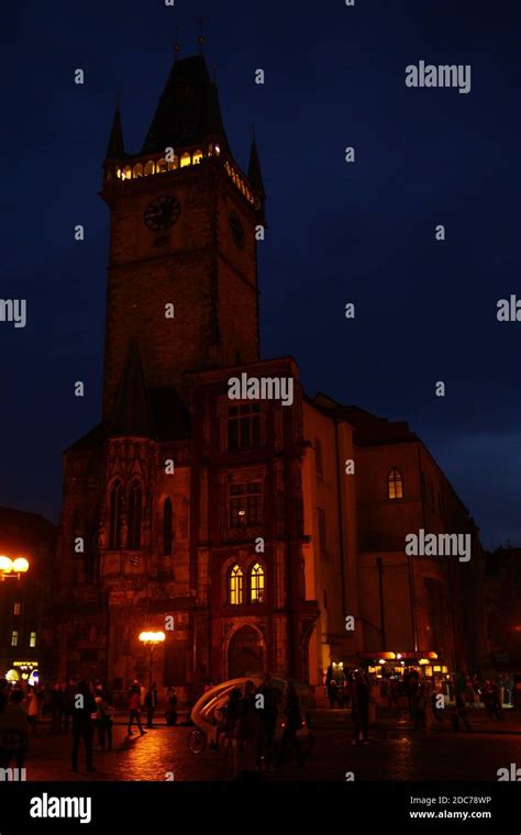 Streets of Prague at night Stock Photo - Alamy