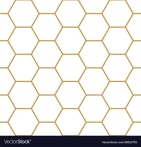 Seamless Geometry Pattern Hexagon Gold Royalty Free Vector