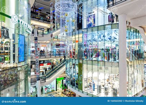 Interiors Of Palladium Mall Decorated For Christmas Holidays In Prague