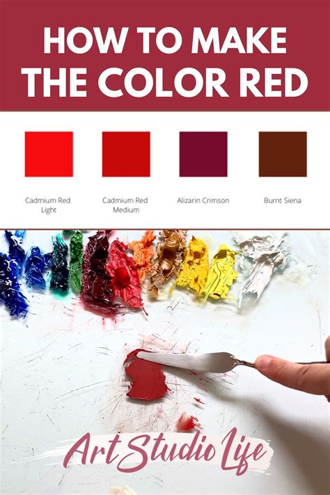 What Colors Make Red How To Easily Mix Shades Of Red Color Mixing Color Mixing Guide Oil