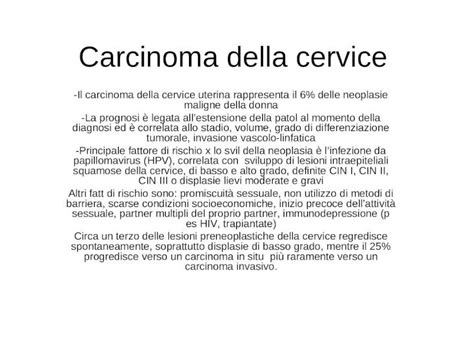 Ppt Carcinoma Della Cervice Il Carcinoma Della Cervice Uterina