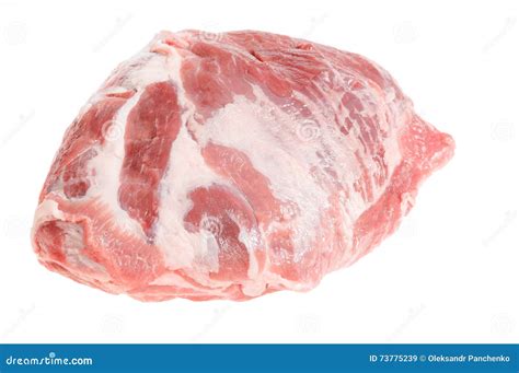 Carne De Carne De Porco Crua Isolada No Fundo Branco Imagem De Stock