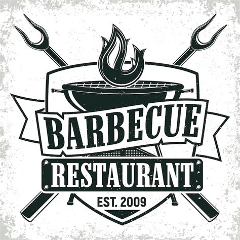 Premium Vector Vintage Barbecue Restaurant Logo Design