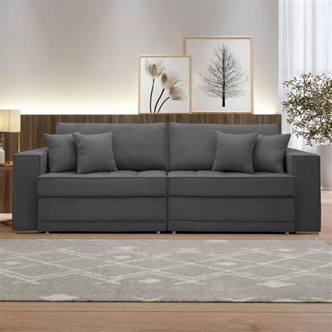 Sof Cama Retr Til E Reclin Vel Noel Cm Cinza In Sofa Cama