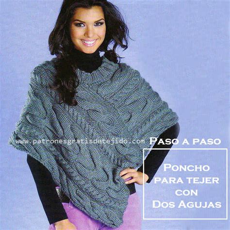 Poncho Tejido Con Dos Agujas Paso A Paso Crochet Y Dos Agujas