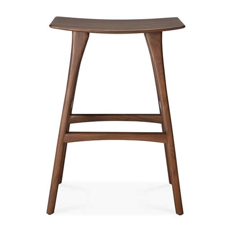 TABOURET BAR OSSO TECK BRUN Par Ethnicraft LOVACO