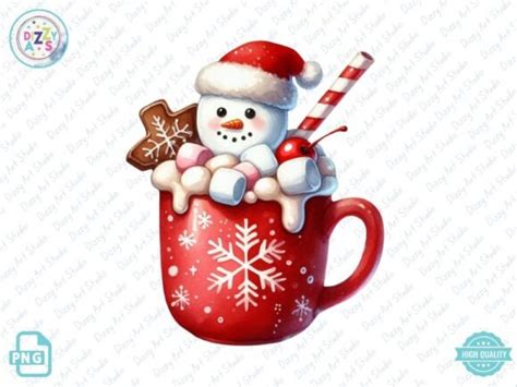 Watercolor Hot Cocoa Chocolate Clipart Graphic By DizzyArtStudio
